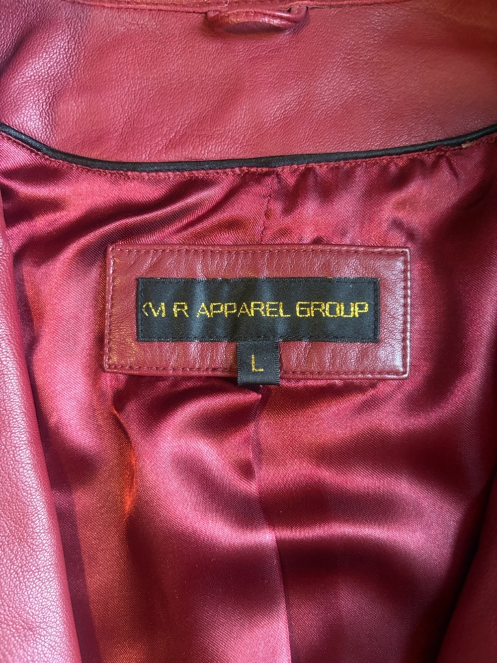 Women’s Burgundy Leather Zip-Front Jacket with Gathered Waist - Picture 2 of 8